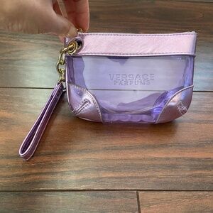 VERSACE Perfume Wristlet Pouch Purple Gold NWOT
